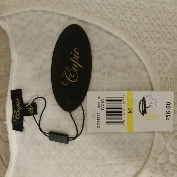 Women's floral and lace white/ivory sleeveless top. Size M - Picture 5 of 6